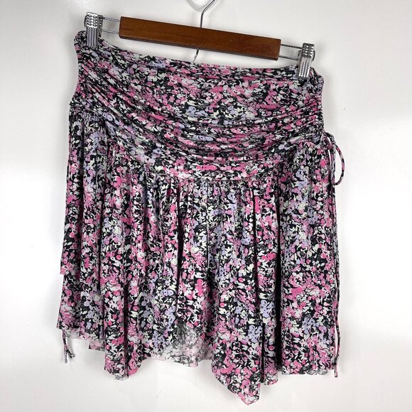 Isabel Marant Floral Ruffle Mini Skirt Women’s Size 40 Handkerchief Hem Designer - Picture 1 of 9